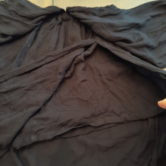 Keliki Hawaiian Romper Maxi Dress Women's Sz S Black Krinkle Tropical Beachwear - Picture 10 of 14